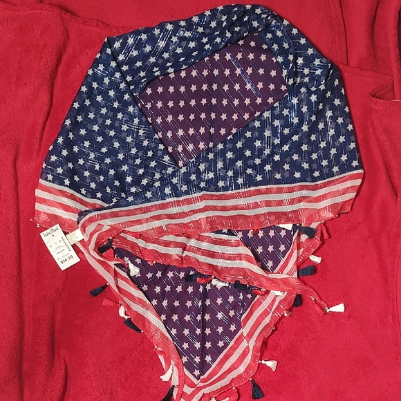Accessories - Stein Mart Red Scarf with Stars and Stripes